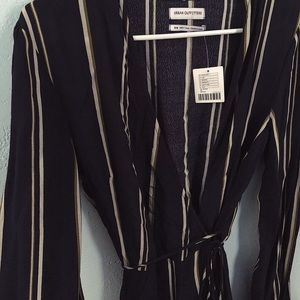 Navy UO Long Striped Maxi Dress